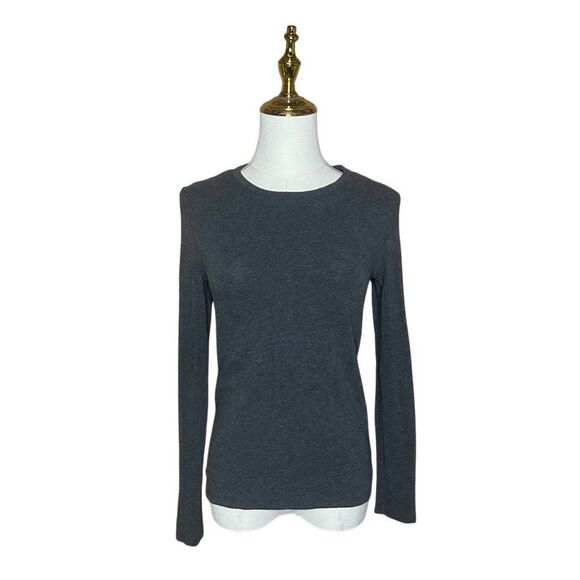 Rachel Zoe Dark Gray Long Sleeve T-shirt Tee Size M Crew Neck Casual Basic Top - Picture 1 of 12
